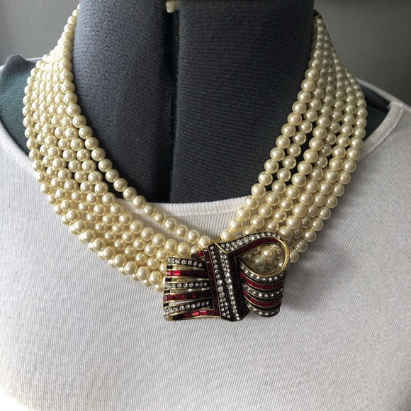 Heidi Daus 🆕 “Ribbon Candy”  Necklace 6 row necklace - Picture 4 of 13